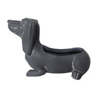 Gray Dachshund Planter