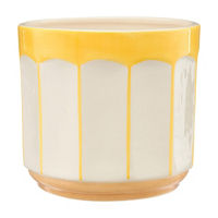 Two-Tone Ceramic Planter, White & Yellow