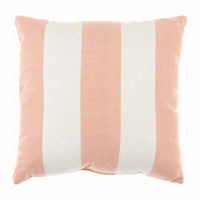 Coral & White Striped Outdoor Throw Pillow, 18x18 in