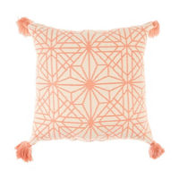 Peach Tasseled Outdoor Pillow, 18x18 in