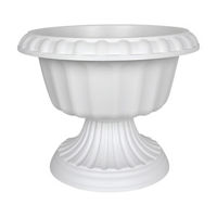 White Plastic Urn Planter, 18 in
