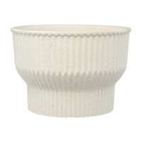 Cream Ribbed Planter, 13 in