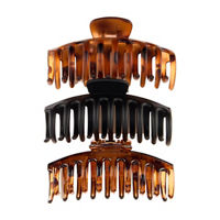 Riviera Primary Locks Tortoise Shell Claw Clips, Large, 3 ct