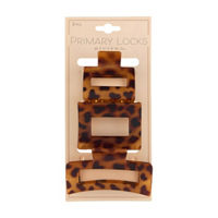 Riviera Primary Locks Animal Print Square Claw Clips,