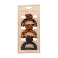 Riviera Primary Locks Animal Print Arch Claw Clips, Medium, 3 ct