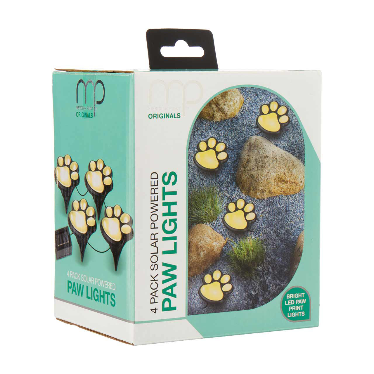 Meridian Point Originals Solar Powered Paw Lights, 4 pk