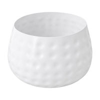Small Round Metal Planter, White
