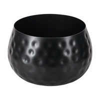 Small Round Metal Planter, Black