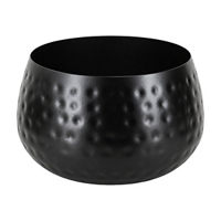 Large Round Metal Planter, Black