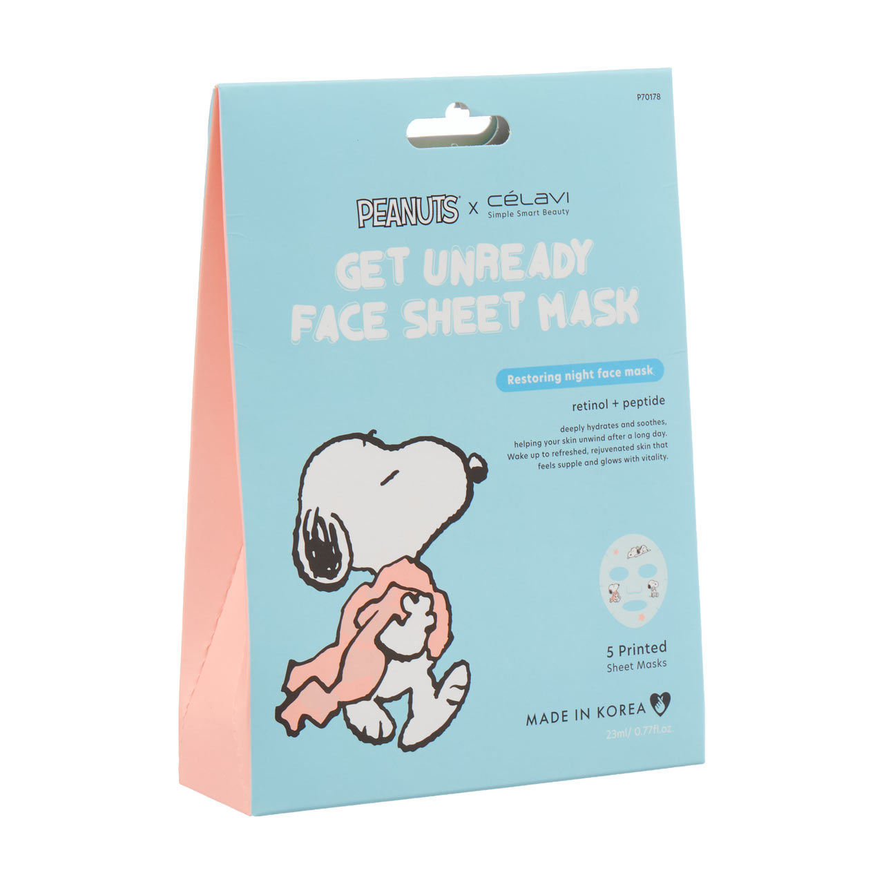 Celavi Peanuts Face Sheet Mask, 0.7 fl oz