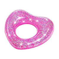 Pink Heart Glitter Swim Ring