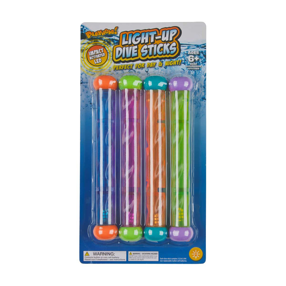 Playhem! Light-Up Dive Sticks, 4 ct
