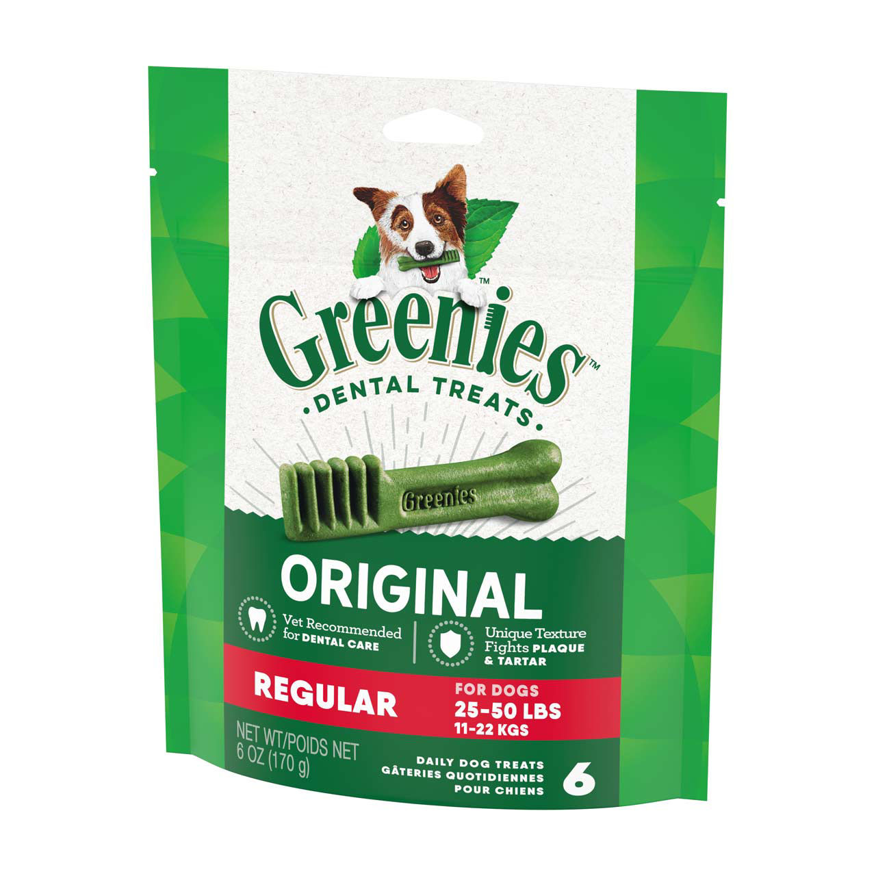 Greenies Dental Treats, Original Flavor, Regular, 6 oz