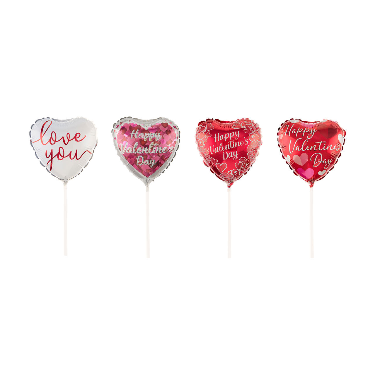 Valentine's Day Heart Stick Balloon, Assorted