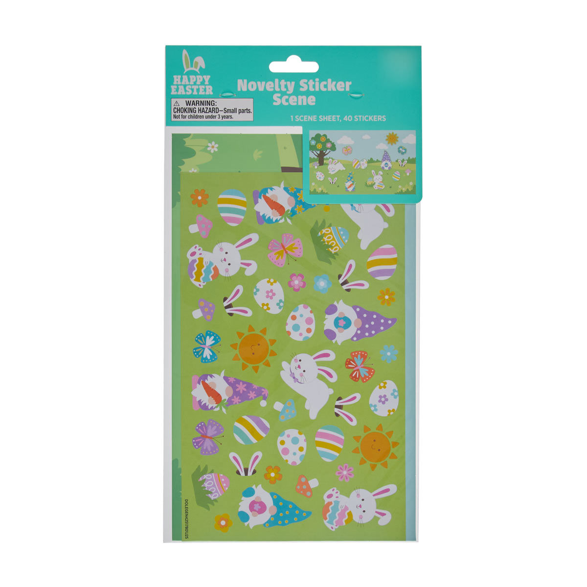 Happy Easter Novelty Sticker Scene, Assorted