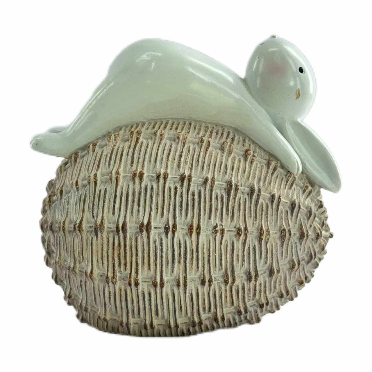 Woven Sleepy Easter Bunny with Egg, 6 in