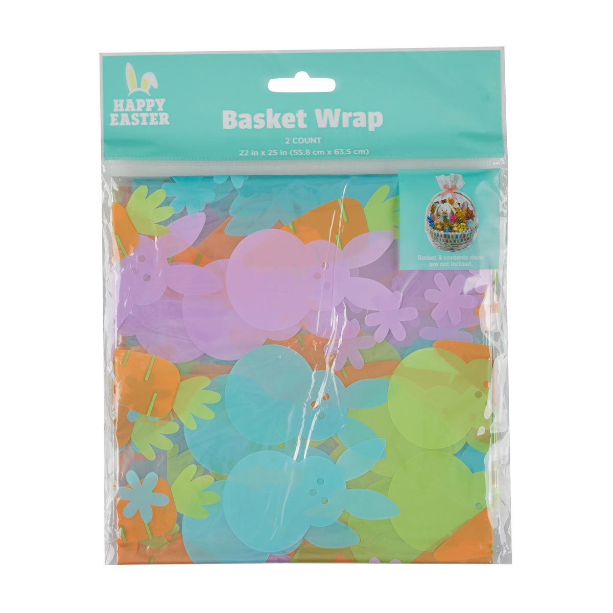 Happy Easter Basket Wrap, 2 ct, Assorted