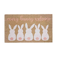 Easter Bunny Printed Coir Mat PVC Backed, 18x30 in, Assorted