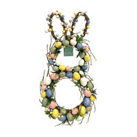 Easter Bunny Shaped Egg Foam Wreath, 12 in
