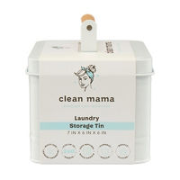 Clean Mama Dryer Sheet Tin Box w/ Wooden Handle