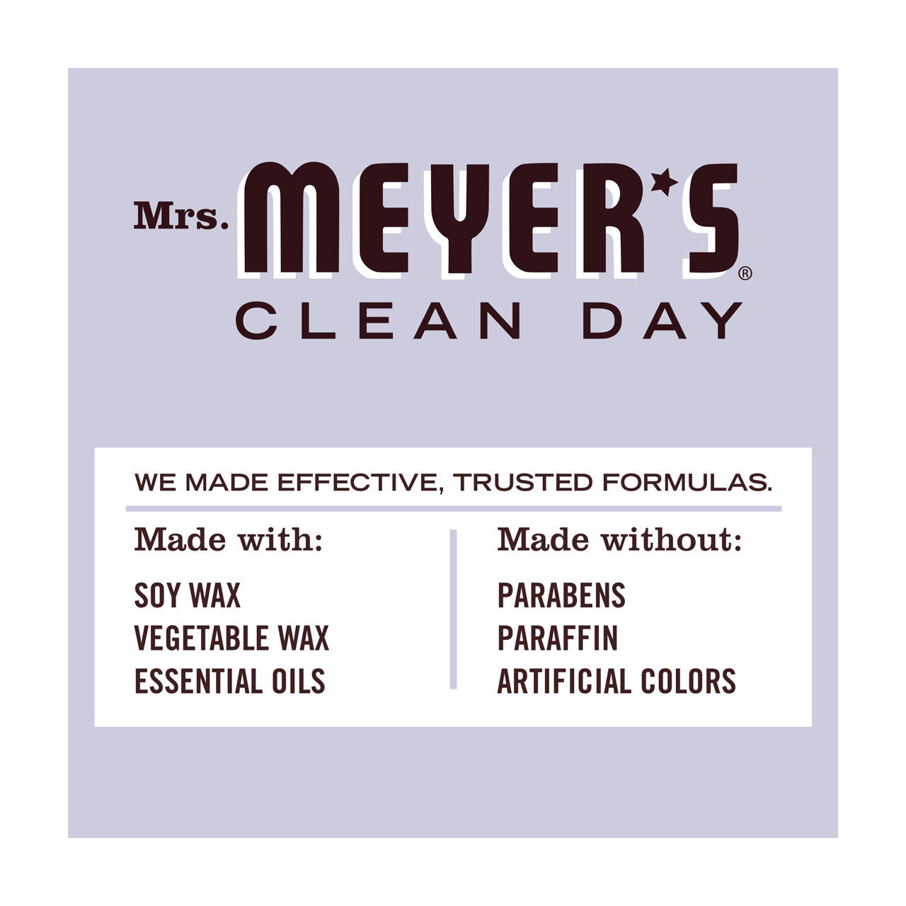 Mrs. Meyer's Clean Day Scented Soy Candle, Lavender Scent, 7.2 oz