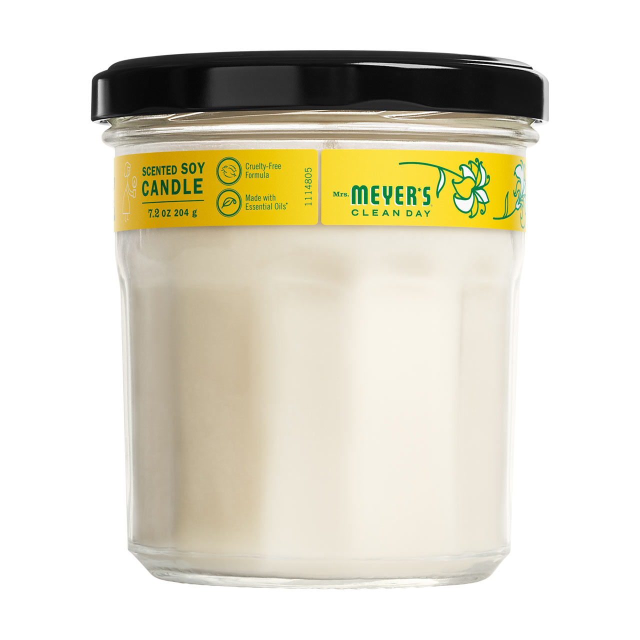 Mrs. Meyer's Clean Day Scented Soy Candle, Honeysuckle Scent, 7.2 oz