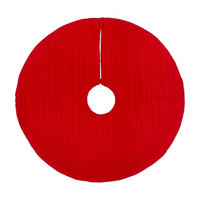 Knitted Christmas Tree Skirt, Red