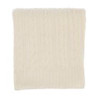 Christmas Knitted Throw, Cream, 50 in x 60 in