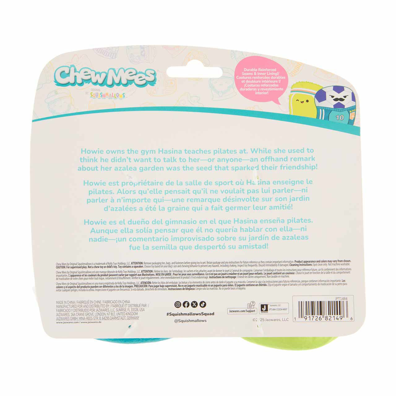 Chewmees Squishmallows Chew Toy, Tennis & Soccer Ball