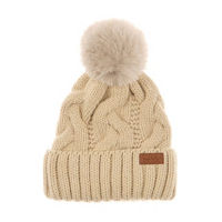 Nicole Miller Knitted Beanie, Oat 