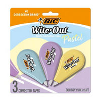 BIC Wite-Out Mini Correction Tape, Pastel Body, White