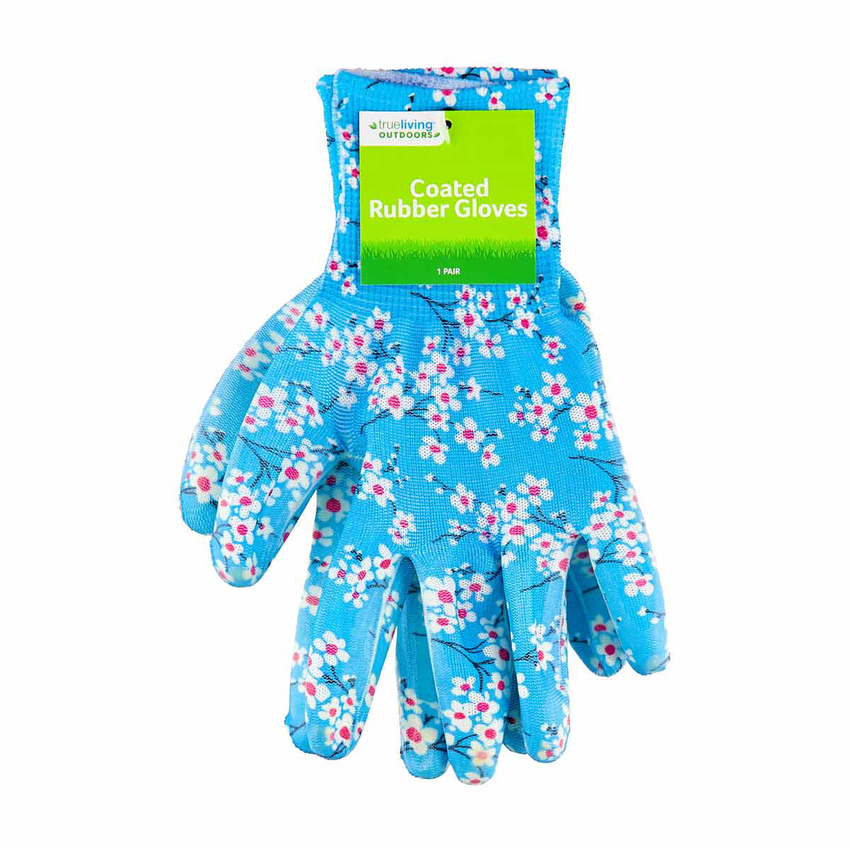 True Living Outdoors Coated Rubber Garden Gloves, 1 Pair, Assorted