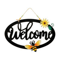 'Welcome' Bee Wall Sign Décor, Assorted Colors