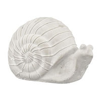 Snail with Ribbed Shell Cement Garden Decor