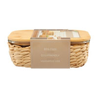 Rectangle Seagrass Glass Food Storage, 21 oz