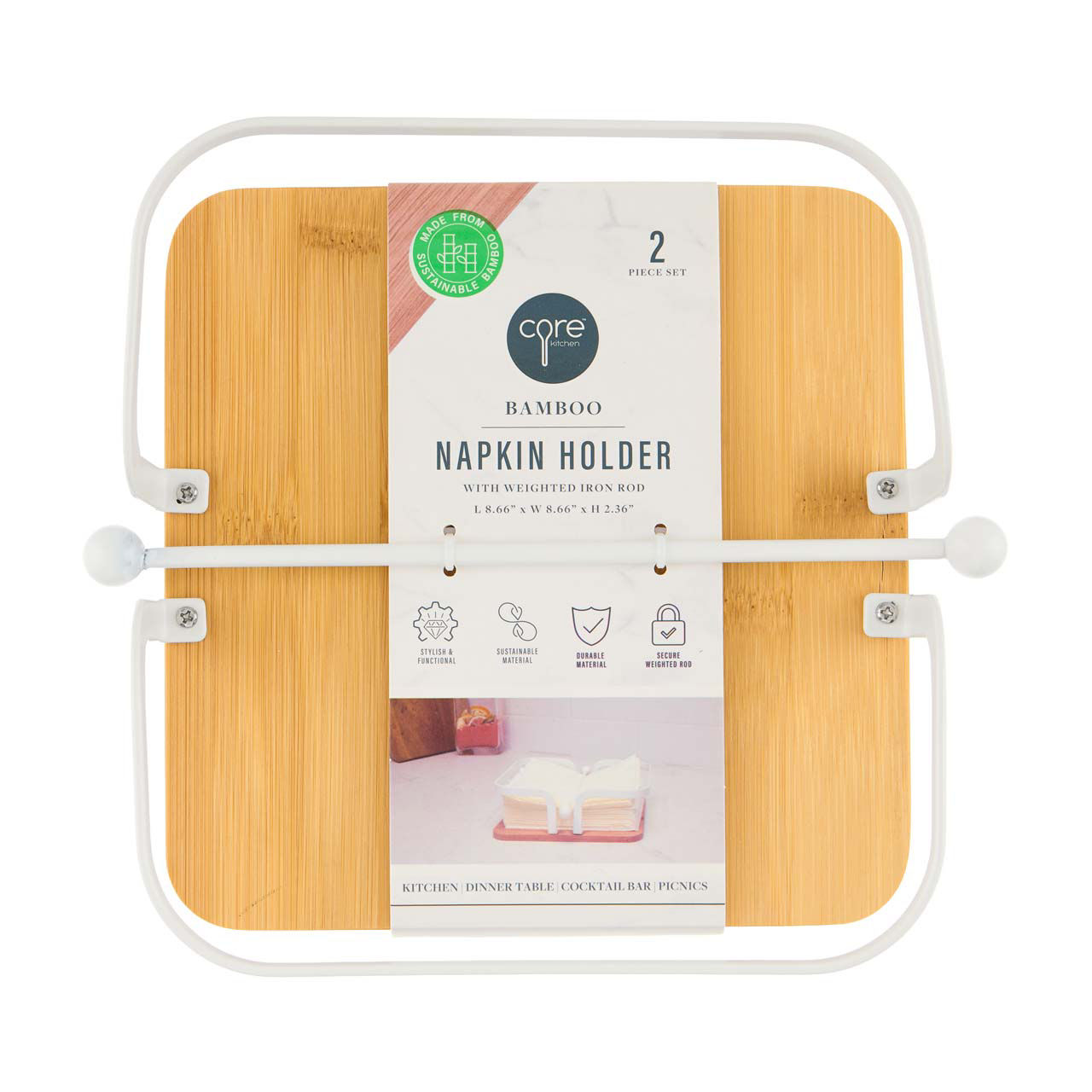 Core Kitchen Bamboo Napkin Holder