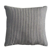Striped Cotton Pillow, Blue, 12x20 in