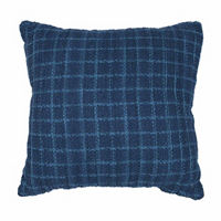 Textured Denim Cotton Feel Pillow, Blue, 18x18 in