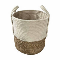 Fabric Rope 2-Tone Basket with Handles, Large