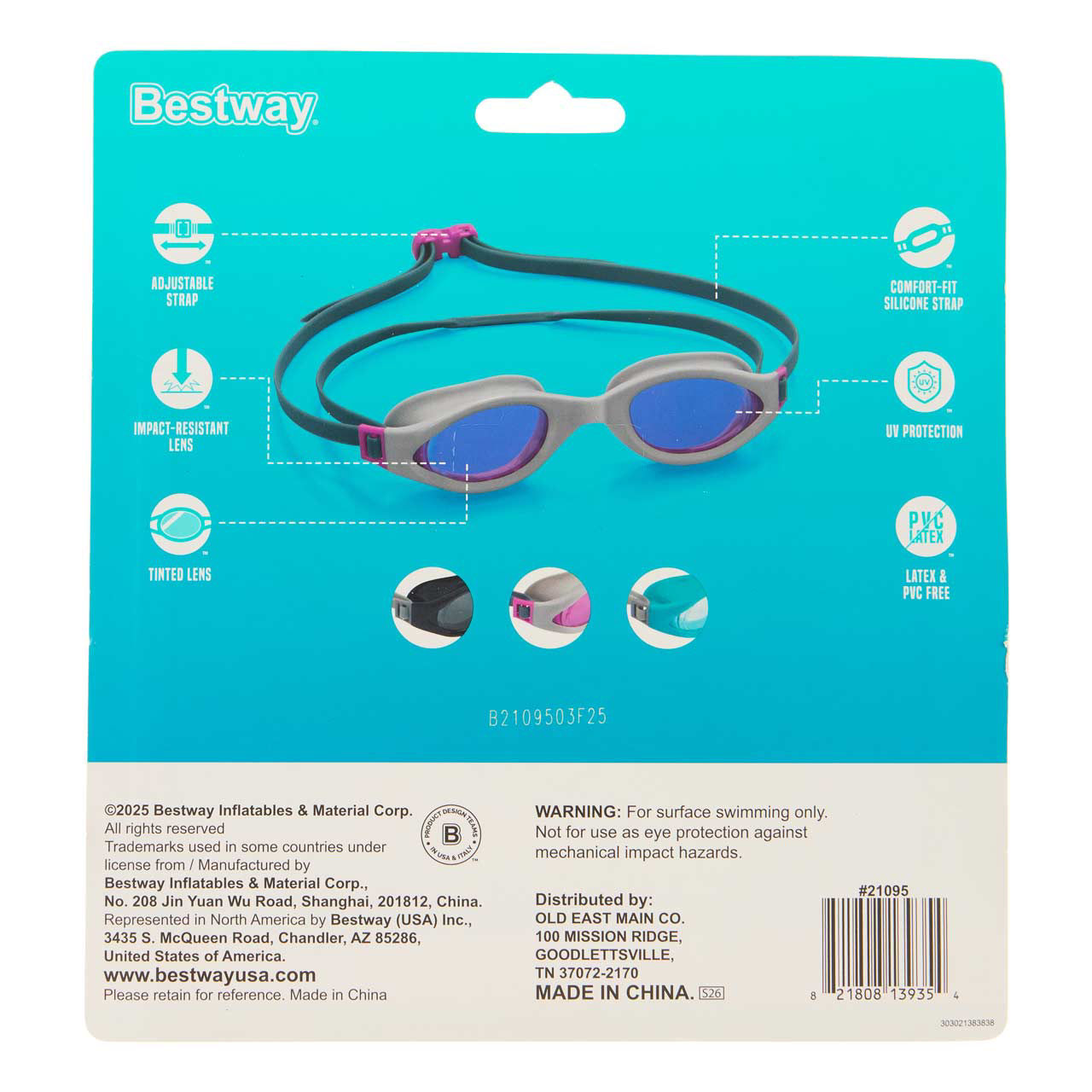 Bestway Accelera Swim Goggles, 3 pk
