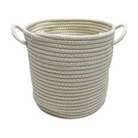 Cotton Rope Basket with Handles, White, Small