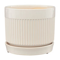 Indented White Garden Planter, Small