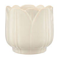 Off-White Ceramic Tulip Planter, Small
