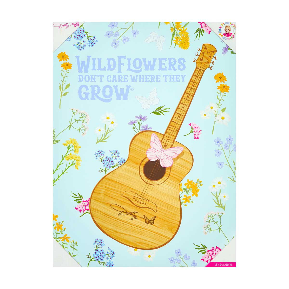 Dolly Parton Spring Canvas Wall Art, 18 in x 24 in, Assorted