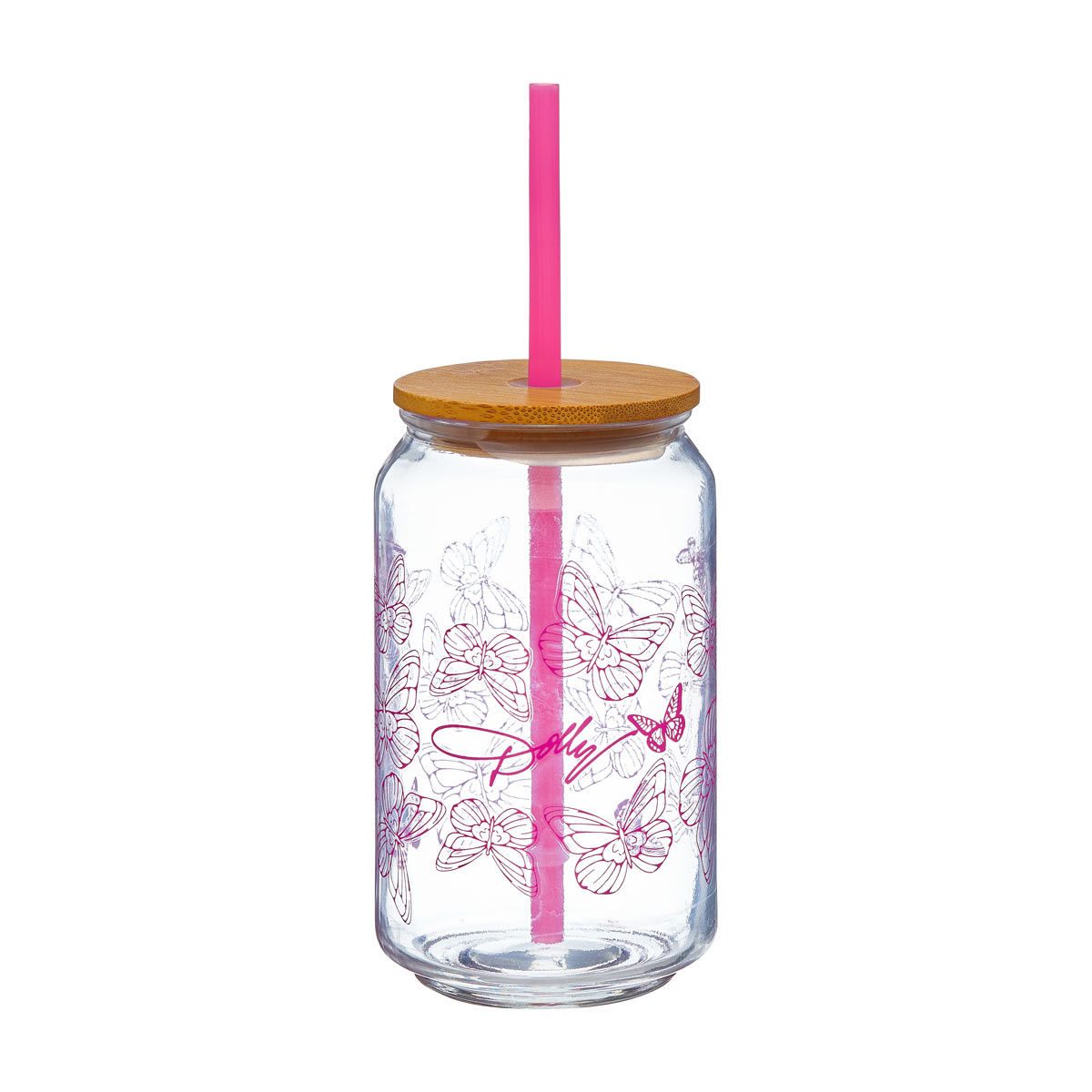 Dolly Parton Spring Glass Cup with Straw, Assorted
