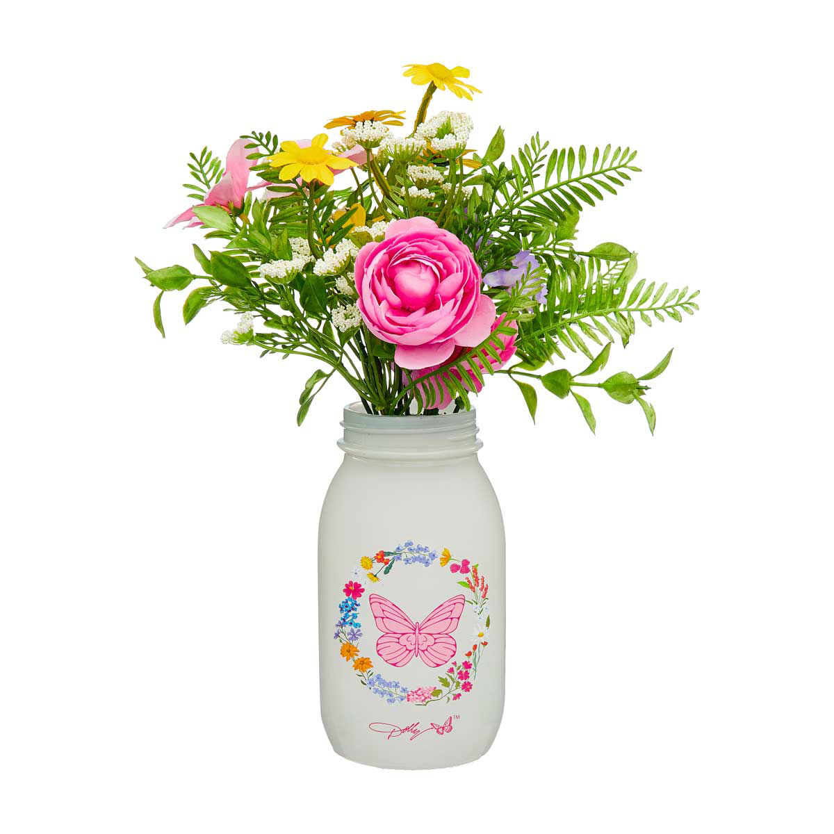 Dolly Parton Spring Floral Arrangement In Mason Jar