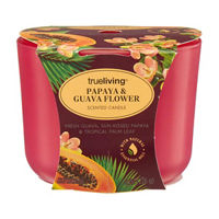 True Living Scented Candle, Papaya & Guava Flower,