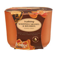 True Living Scented Candle, Whipped Caramel & Bourbon,