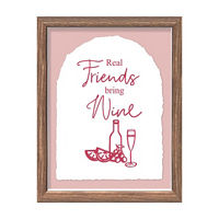 Friends & Wine Framed Wall Art, 11 in