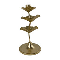 Lotus Taper Candle Stick, Iron, 8 in